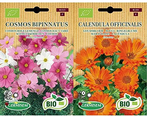 Germisem Biologico Cosmos Bipinnatus Semi di Cosmos 2 g & Biologico Calendula Officinalis Semi di Calendula 2 g