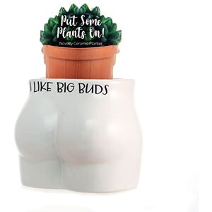 Boxer Gifts Like Big Buds Vaso per piante a forma di corpo divertente e maleducato regalo per la casa, ceramica, bianco, taglia unica Boxer Gifts Like Big Buds Vaso per piante a forma di corpo divertente e maleducato regalo per la casa, ceramica, bianco, taglia unica
