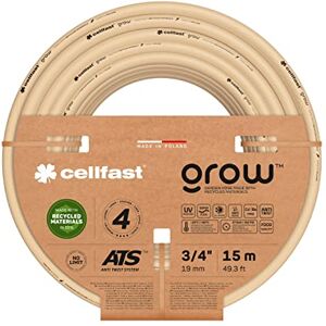 Cellfast Tubo da giardino in crescita, resistente, flessibile, a 4 strati, durevole treccia a tricot, resistente ai raggi UV e alle alghe, privo di metalli pesanti, 27 bar, -20/+60° C 3/4", 15 m Cellfast Tubo da giardino in crescita, resistente, flessibile, a 4 strati, durevole treccia a tricot, resistente ai raggi UV e alle alghe, privo di metalli pesanti, 27 bar, -20/+60° C 3/4", 15 m