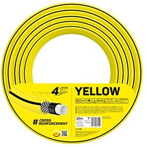 Cellfast YELLOW Tubo da giardino leggero, resistente, a 4 strati, resistente ai raggi UV e alle alghe, resistente al vento, tecnologia REACH, 20 bar, -10/+50° chiusura: 1", 20 m Cellfast YELLOW Tubo da giardino leggero, resistente, a 4 strati, resistente ai raggi UV e alle alghe, resistente al vento, tecnologia REACH, 20 bar, -10/+50° chiusura: 1", 20 m