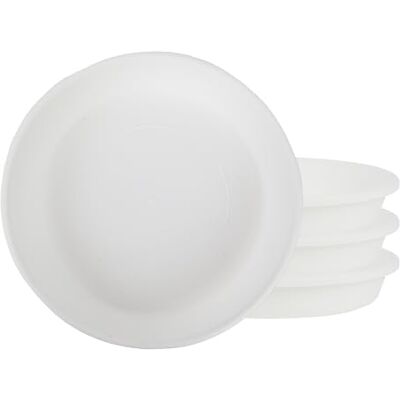 The HC Companies Sottovaso Rotondo Classico, in plastica, 20,3 cm, Confezione da 4, Colore: Bianco The HC Companies Sottovaso Rotondo Classico, in plastica, 20,3 cm, Confezione da 4, Colore: Bianco
