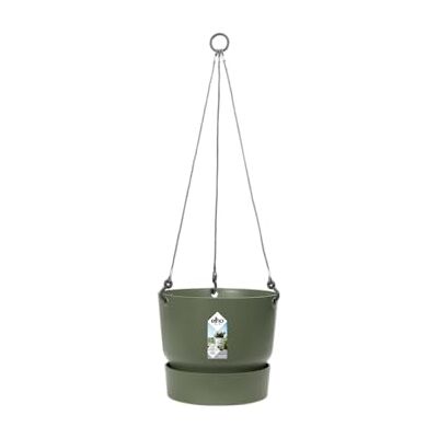 Elho Greenville Hanging Basket 24 Vaso per Balcone esterno Ø 23.5 x H 20.5 cm Leaf Green Elho Greenville Hanging Basket 24 Vaso per Balcone esterno Ø 23.5 x H 20.5 cm Leaf Green