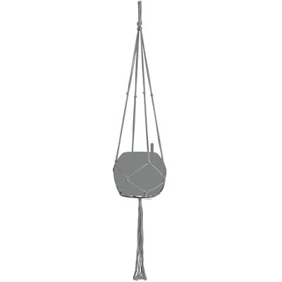 Lechuza Accessori per Sospensione macramè Cotton Pure 120 cm Grigio in Cotone, Lechuza Accessori per Sospensione macramè Cotton Pure 120 cm Grigio in Cotone,