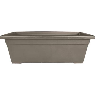 The HC Companies Romana Fioriera rettangolare grande, 71 cm, in plastica leggera, per esterni, con drenaggio, per terrazze, patio e piscina, color cappuccino The HC Companies Romana Fioriera rettangolare grande, 71 cm, in plastica leggera, per esterni, con drenaggio, per terrazze, patio e piscina, color cappuccino