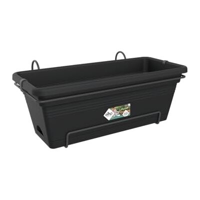 Elho Green Basics Trough Xl Allin1 55 Fioriera per Balcone esterno Ø 54.5 x H 22.5 cm Living Black Elho Green Basics Trough Xl Allin1 55 Fioriera per Balcone esterno Ø 54.5 x H 22.5 cm Living Black