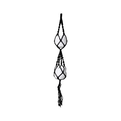 Artevasi Nodo Macrame, Corda di Cotone Macrame Plant Hanger per Casa, Appendiabiti per 2 vasi da fiori, Decorazione di interni ed esterni, A Doppia Spirale Nero 120CM Artevasi Nodo Macrame, Corda di Cotone Macrame Plant Hanger per Casa, Appendiabiti per 2 vasi da fiori, Decorazione di interni ed esterni, A Doppia Spirale Nero 120CM