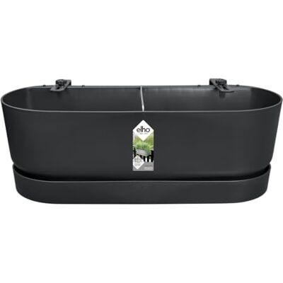Elho Greenville Easy Balcony 52 Fioriera per Balcone Ø 52.0 x H 19.4 cm Living Black Elho Greenville Easy Balcony 52 Fioriera per Balcone Ø 52.0 x H 19.4 cm Living Black
