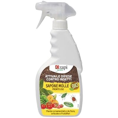 ZAPI Garden Sapone Molle BIO Pronto Uso, Corroborante Potenziatore delle Difese delle Piante, Attiva le Difese Contro Insetti, 500ml ZAPI Garden Sapone Molle BIO Pronto Uso, Corroborante Potenziatore delle Difese delle Piante, Attiva le Difese Contro Insetti, 500ml