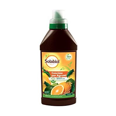 Solabiol Concime Liquido Biologico con Alghe Brune per Agrumi. con Tecnologia Natural Booster per favorire Lo Sviluppo Naturale della radice della pianta, 500 ml Solabiol Concime Liquido Biologico con Alghe Brune per Agrumi. con Tecnologia Natural Booster per favorire Lo Sviluppo Naturale della radice della pianta, 500 ml