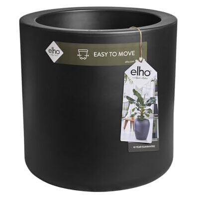 Elho Pure Cilinder Wheels 40 Fioriera per Interno E Esterno Plastica Riciclata Ø 39.5 x H 40 cm Black Elho Pure Cilinder Wheels 40 Fioriera per Interno E Esterno Plastica Riciclata Ø 39.5 x H 40 cm Black
