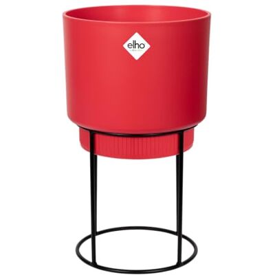 Elho B.for Studio Round 22 Vaso per Interno 100% Plastica Riciclata Ø 22.0 x H 38.2 cm Rosso/Brilliant Red Elho B.for Studio Round 22 Vaso per Interno 100% Plastica Riciclata Ø 22.0 x H 38.2 cm Rosso/Brilliant Red