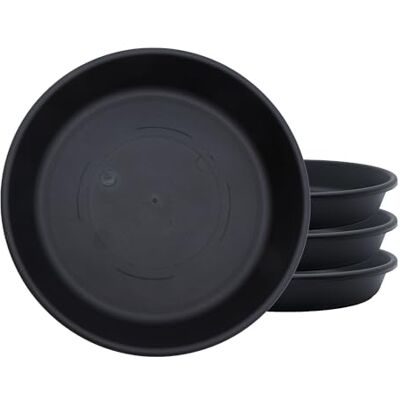 The HC Companies Sottovaso Rotondo Classico, in plastica, 15,2 cm, Confezione da 4, Colore: Nero The HC Companies Sottovaso Rotondo Classico, in plastica, 15,2 cm, Confezione da 4, Colore: Nero