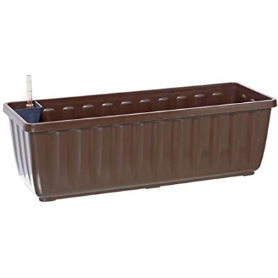 Dehner Fioriera Aqua-Flor Plus con Sistema di irrigazione, ca. 97,5 x 22 x 19 cm, in plastica, Marrone Dehner Fioriera Aqua-Flor Plus con Sistema di irrigazione, ca. 97,5 x 22 x 19 cm, in plastica, Marrone