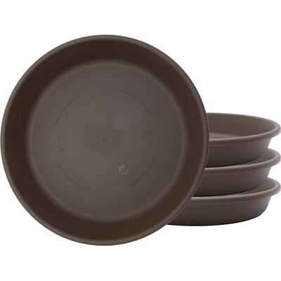 The HC Companies Sottovaso Rotondo Classico, in plastica, 20,3 cm, Confezione da 4, Colore: Cioccolato The HC Companies Sottovaso Rotondo Classico, in plastica, 20,3 cm, Confezione da 4, Colore: Cioccolato
