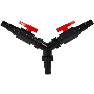 AQUAFORTE valvola a 3 Vie divisore d'Acqua a Y Ø20/25mm, con 2 rubinetti a Sfera, Adatto per Ornamenti d'Acqua e cascate, Basta collegare i Tubi, Problemi AQUAFORTE valvola a 3 Vie divisore d'Acqua a Y Ø20/25mm, con 2 rubinetti a Sfera, Adatto per Ornamenti d'Acqua e cascate, Basta collegare i Tubi, Problemi