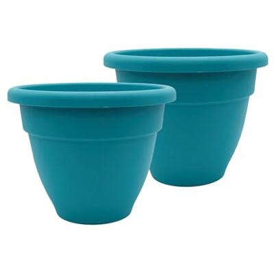 The HC Companies Fioriere, verde acqua polverosa, 25,4 cm (confezione da 2) The HC Companies Fioriere, verde acqua polverosa, 25,4 cm (confezione da 2)