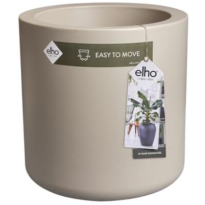 Elho Pure Cilinder Wheels 40 Fioriera per Interno E Esterno Plastica Riciclata Ø 39.5 x H 40 cm Balanced Beige Elho Pure Cilinder Wheels 40 Fioriera per Interno E Esterno Plastica Riciclata Ø 39.5 x H 40 cm Balanced Beige