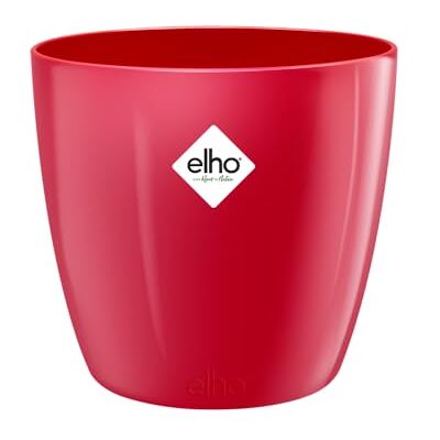Elho Brussels Diamond Round 14 Vaso per Interno 100% Plastica Riciclata Ø 13.6 x H 12.5 cm Lovely Red Elho Brussels Diamond Round 14 Vaso per Interno 100% Plastica Riciclata Ø 13.6 x H 12.5 cm Lovely Red