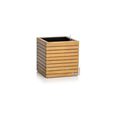 Lechuza PALO Natural Wood 45 Low Vaso da fiori in legno di eucalipto con sistema di irrigazione, indicatore del livello dell'acqua e contenitore per piante, superficie in vero legno, 44 x 44 x 46 cm Lechuza PALO Natural Wood 45 Low Vaso da fiori in legno di eucalipto con sistema di irrigazione, indicatore del livello dell'acqua e contenitore per piante, superficie in vero legno, 44 x 44 x 46 cm
