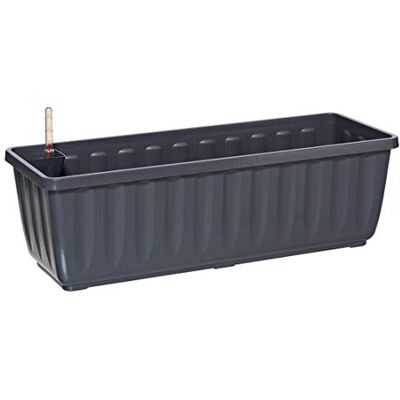 Dehner Aqua-Flor Plus Fioriera con sistema di irrigazione, circa 78,5 x 22 x 19 cm, plastica, antracite Dehner Aqua-Flor Plus Fioriera con sistema di irrigazione, circa 78,5 x 22 x 19 cm, plastica, antracite
