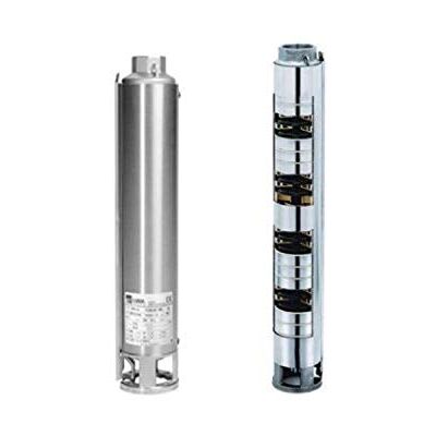Ebara Pompa centrifuga verticale multicellulare 4″, serie Winner 4N15-6, per estrazione dell'acqua da pozzi con camicia esterna, realizzata in acciaio inossidabile da 1,5 kW e 2CV, colore grigio Ebara Pompa centrifuga verticale multicellulare 4″, serie Winner 4N15-6, per estrazione dell'acqua da pozzi con camicia esterna, realizzata in acciaio inossidabile da 1,5 kW e 2CV, colore grigio