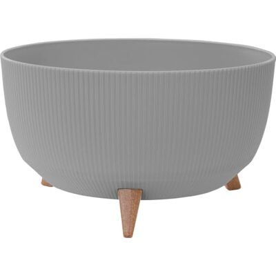Siena Garden Oslo Stripe Fioriera effetto strisce, 47 x 26,5 cm, in plastica/fibra di legno sui piedi, con inserto Siena Garden Oslo Stripe Fioriera effetto strisce, 47 x 26,5 cm, in plastica/fibra di legno sui piedi, con inserto