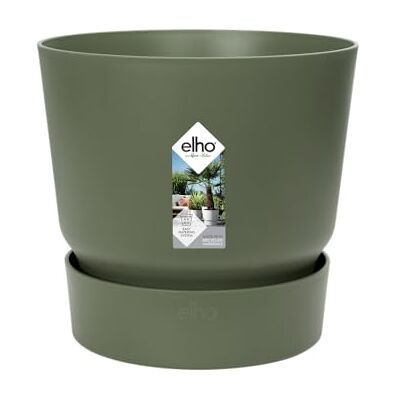Elho Greenville Rotondo 55 cm Grande vaso per piante da esterno Serbatoio d'acqua incluso 100% plastica riciclata Leaf Green Elho Greenville Rotondo 55 cm Grande vaso per piante da esterno Serbatoio d'acqua incluso 100% plastica riciclata Leaf Green