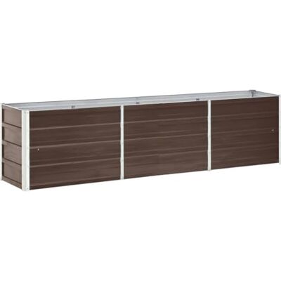 vidaXL Letto Rialzato per Giardino Fioriera Alta Fondo Aperto Cura Piante Fiori Orto Cassetta Vaso Giardinaggio Acciaio Zincato 240x40x45 cm Marrone vidaXL Letto Rialzato per Giardino Fioriera Alta Fondo Aperto Cura Piante Fiori Orto Cassetta Vaso Giardinaggio Acciaio Zincato 240x40x45 cm Marrone
