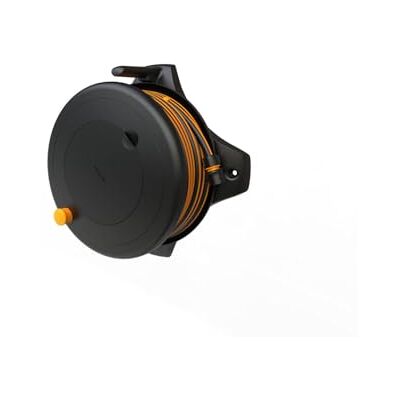 Fiskars Solid Waterwheel M Set Avvolgitubo, Nero/Arancione Fiskars Solid Waterwheel M Set Avvolgitubo, Nero/Arancione