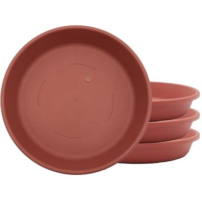 The HC Companies Sottovaso Rotondo Classico, in plastica, 15,2 cm, Confezione da 4, Colore: Argilla The HC Companies Sottovaso Rotondo Classico, in plastica, 15,2 cm, Confezione da 4, Colore: Argilla