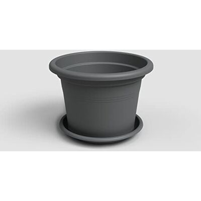 Artevasi VENEZIA CILINDRO VASO CON SOTTOVASO ROTONDO 30CM ANTRACITE Artevasi VENEZIA CILINDRO VASO CON SOTTOVASO ROTONDO 30CM ANTRACITE
