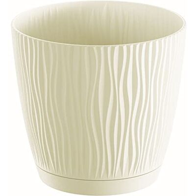 Prosperplast Vaso da fiori 3,3L Sandy P 18,8x18,8x17,5 cm, Crema Prosperplast Vaso da fiori 3,3L Sandy P 18,8x18,8x17,5 cm, Crema