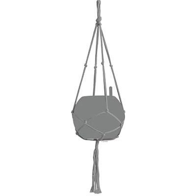 Lechuza Accessori per Sospensione macramè Cotton Pure 90 cm Grigio in Cotone, Lechuza Accessori per Sospensione macramè Cotton Pure 90 cm Grigio in Cotone,