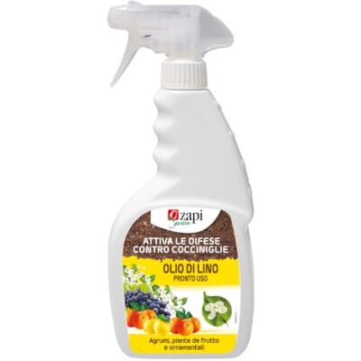 ZAPI Garden Olio di Lino Pronto Uso, Cocciniglia Insetticida Attiva le Difese contro Cocciniglia, per Agrumi, Piante da Frutto e Ornamentali, 500ml ZAPI Garden Olio di Lino Pronto Uso, Cocciniglia Insetticida Attiva le Difese contro Cocciniglia, per Agrumi, Piante da Frutto e Ornamentali, 500ml