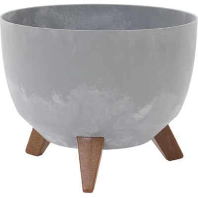 Siena Garden Oslo Stone Vaso per piante effetto cemento, 29 x 23 cm, in plastica/fibra di legno sui piedi, con inserto Siena Garden Oslo Stone Vaso per piante effetto cemento, 29 x 23 cm, in plastica/fibra di legno sui piedi, con inserto