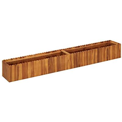 vidaXL Letto Rialzato da Giardino Fioriera Rustica Robusta Vaso Piante Fiori Portafiori 200x30x25 cm Colore Naturale Oliato Legno Massello di Acacia vidaXL Letto Rialzato da Giardino Fioriera Rustica Robusta Vaso Piante Fiori Portafiori 200x30x25 cm Colore Naturale Oliato Legno Massello di Acacia