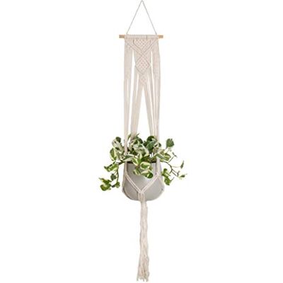 Artevasi Macrame Appendini per Piante da Parete per Interni, Corda in Cotone Fatta a Mano, Supporto per vasi da Fiori (109,2 cm, Bianco) Artevasi Macrame Appendini per Piante da Parete per Interni, Corda in Cotone Fatta a Mano, Supporto per vasi da Fiori (109,2 cm, Bianco)