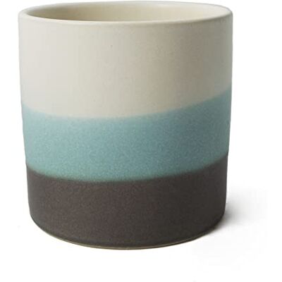 Leaf Fioriera in ceramica, a righe blu, 12 cm Leaf Fioriera in ceramica, a righe blu, 12 cm