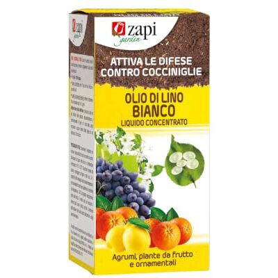 ZAPI Garden Olio di Lino Liquido Concentrato, Cocciniglia Insetticida Attiva le Difese contro Cocciniglia, per Agrumi, Piante da Frutto e Ornamentali, 200ml ZAPI Garden Olio di Lino Liquido Concentrato, Cocciniglia Insetticida Attiva le Difese contro Cocciniglia, per Agrumi, Piante da Frutto e Ornamentali, 200ml