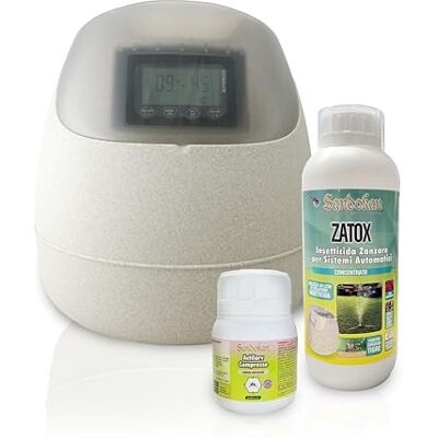 Sandokan , Kit Automizer Elettrico Sistema Antizanzare Automatico Giardino 12V, Include Nebulizzatore con Trasformatore, Insetticida Zatox 1L e 25 cpr Larvicida, Disinfestazione Completa Made in Italy Sandokan , Kit Automizer Elettrico Sistema Antizanzare Automatico Giardino 12V, Include Nebulizzatore con Trasformatore, Insetticida Zatox 1L e 25 cpr Larvicida, Disinfestazione Completa Made in Italy