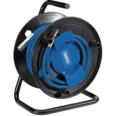 Draper Avvolgitubo aria 20 bar (280 psi), 20 m, blu e nero Draper Avvolgitubo aria 20 bar (280 psi), 20 m, blu e nero