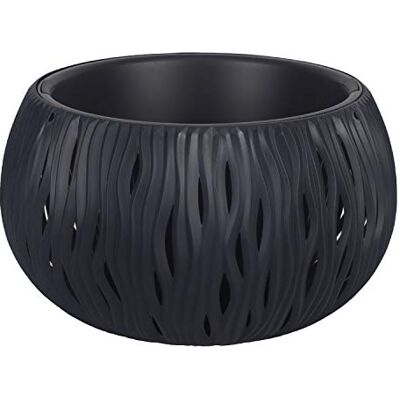 Prosperplast Bowl Plastic Sandy con deposito in antracite, 21,8 (alto) x 37 (largo) x 37 (profondo) cm Prosperplast Bowl Plastic Sandy con deposito in antracite, 21,8 (alto) x 37 (largo) x 37 (profondo) cm
