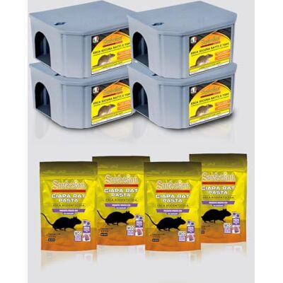 Sandokan , 4 Trappole per Topi e Ratti con Esca Topicida Inclusa, Kit Derattizzazione Completo Interno ed Esterno, Scatole Porta Esca Sicure con Chiave per Topi Grandi e Piccoli, Made in Italy Sandokan , 4 Trappole per Topi e Ratti con Esca Topicida Inclusa, Kit Derattizzazione Completo Interno ed Esterno, Scatole Porta Esca Sicure con Chiave per Topi Grandi e Piccoli, Made in Italy