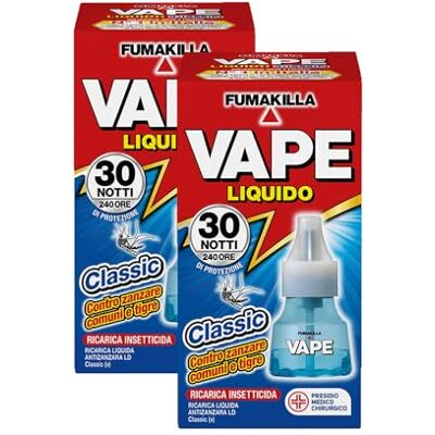 VAPE Zanzare Ricarica Liquida Classic 30 Notti 15Ml (2 unità) VAPE Zanzare Ricarica Liquida Classic 30 Notti 15Ml (2 unità)
