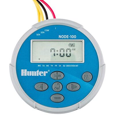 Hunter Industries Sprinkler NODE100 NODE-100 Controller batteria con solenoide, piccolo, blu Hunter Industries Sprinkler NODE100 NODE-100 Controller batteria con solenoide, piccolo, blu