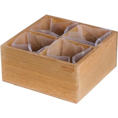 Siena Garden Cubo di coltivazione e erbe aromatiche con 4 x 1 litri di terra di sorgente Siena Garden Cubo di coltivazione e erbe aromatiche con 4 x 1 litri di terra di sorgente