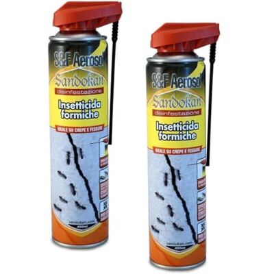 Sandokan , 2 Insetticida Spray Formiche da 400ml con Cannula di Precisione, Spray per Formiche e Scarafaggi Azione Abbattente Rapida, Trattamento Mirato Crepe e Fessure Interno ed Esterno Made in Italy Sandokan , 2 Insetticida Spray Formiche da 400ml con Cannula di Precisione, Spray per Formiche e Scarafaggi Azione Abbattente Rapida, Trattamento Mirato Crepe e Fessure Interno ed Esterno Made in Italy
