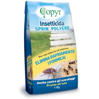 COPYR Sprin Polvere Insetticida in polvere pronto all'uso contro formiche e scarafaggi Sacchetto 1 Kg COPYR Sprin Polvere Insetticida in polvere pronto all'uso contro formiche e scarafaggi Sacchetto 1 Kg