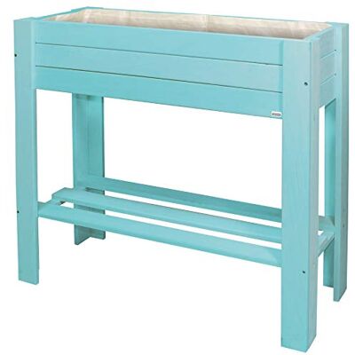 WAGNER GreenFAMILY Aiuola rialzata GreenBOX Light legno tenero, legno massello FSC®, aqua blu/turchese, 70 x 83 x 34,5 cm, ripiano, con sacchetto per piante WAGNER GreenFAMILY Aiuola rialzata GreenBOX Light legno tenero, legno massello FSC®, aqua blu/turchese, 70 x 83 x 34,5 cm, ripiano, con sacchetto per piante