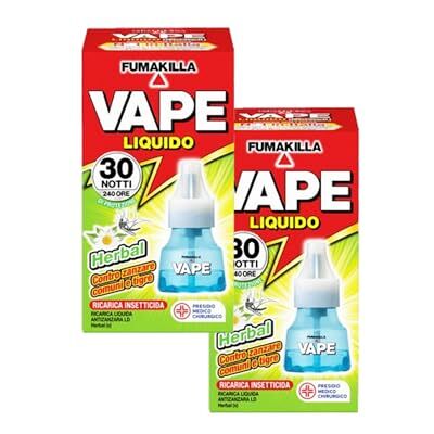 VAPE Zanzare Ricarica Liquida Herbal 30 Notti 15Ml (2 Unità) VAPE Zanzare Ricarica Liquida Herbal 30 Notti 15Ml (2 Unità)